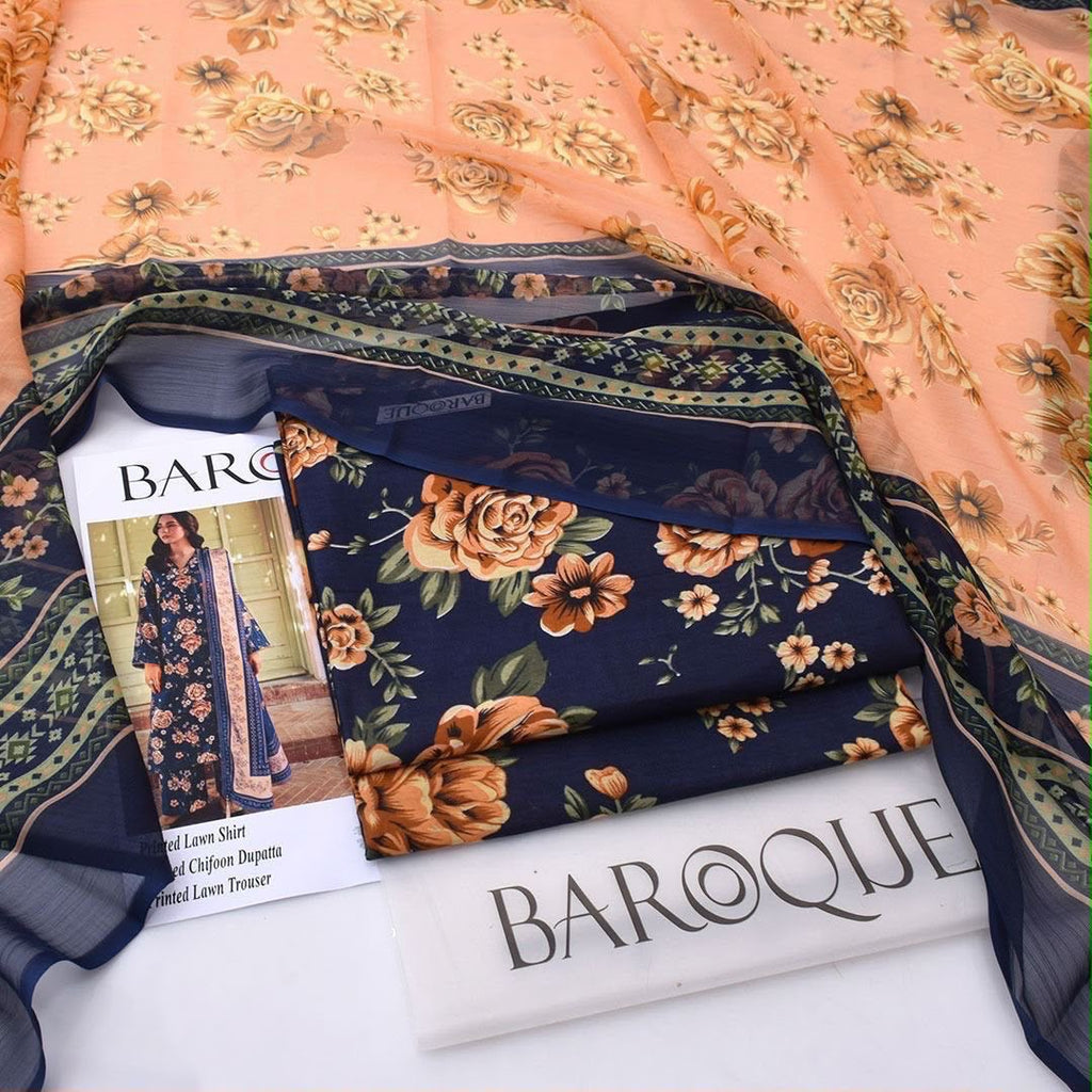 Baroque 3piece Summer Lawn