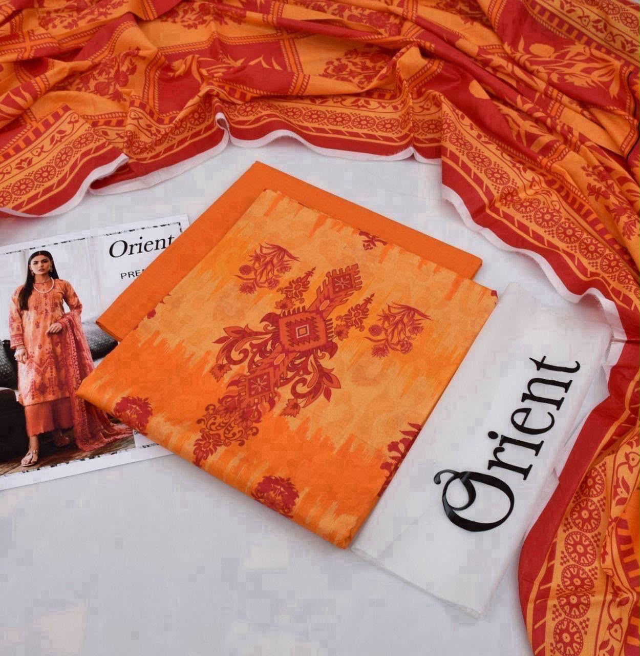 Orient 3pc Printed Lawn